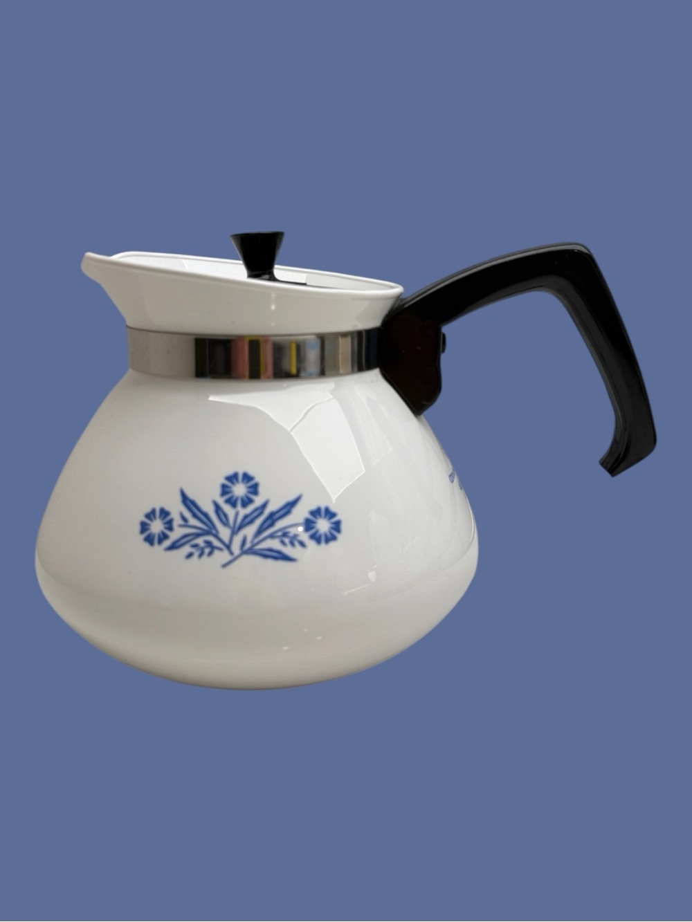 Vintage Corning Ware Blue Cornflower 6-cup Teapot P-104 1960s 1970s